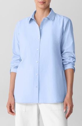 Eileen Fisher Stripe Organic Cotton Button-Up Shirt in Myrtle at Nordstrom Rack, Size Xx-Small