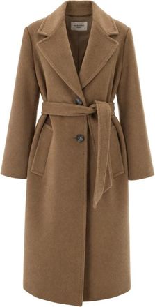 Max Mara Wkdbronte Jas - Dames - Jas met riem - Bruin - M - Wol - Jassen