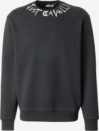 Just Cavalli Mens Cotton Sweatshirt, Black Sweatshirts Sweater