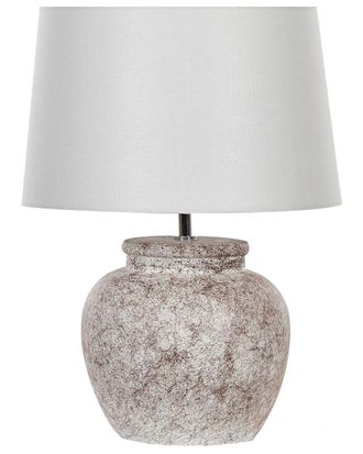 Beliani L&aacute;mpara de mesa cer&aacute;mica beige