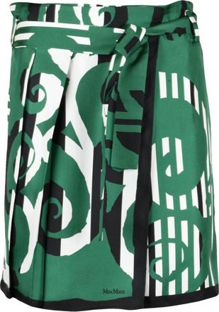 Max Mara Navigli Short Skirt - Dames - Korte rokken - Groen - XS - Rokken