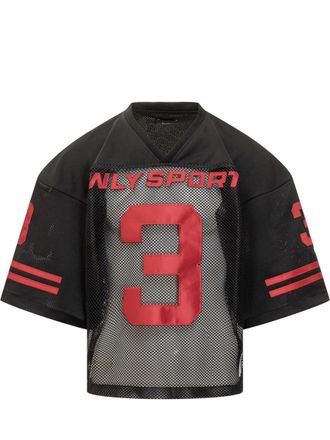 Willy Chavarria Willy Chavarria Black Mesh Sports Jersey With Number