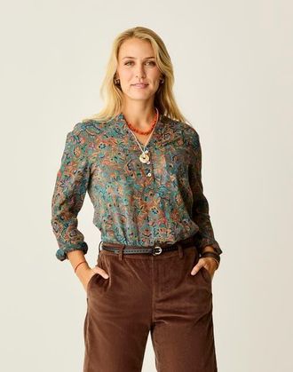 Carve Designs Dylan Gauze Shirt in Bistro Floral at Nordstrom, Size Xx-Small