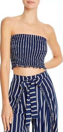 Peixoto Joan Cover Up Top In Indigo Stripe