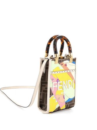 Fendi Sunshine Shopper Printed Zucca Coated Canvas Mini tote bag - Neutrals