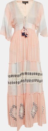 Hemant & Nandita Multicolor Cotton Lace Detail Maxi Dress