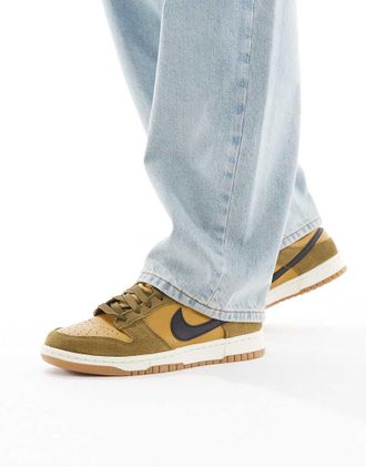 Nike Dunk Low Retro - Sneakers kaki e bianco sporco-Verde
