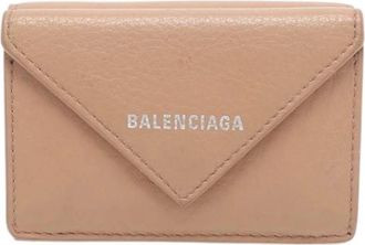 Balenciaga Pre-owned Leren Portemonnee - Dames - Vintage Accessoires - Beige - ONE Size - Leer - Vintage