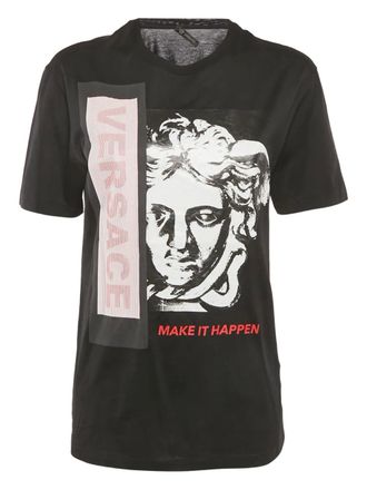 Versace S top met grafische print - Zwart