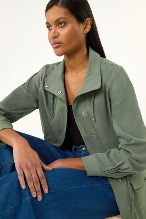 Roman Buttoned Stretch Safari Jacket