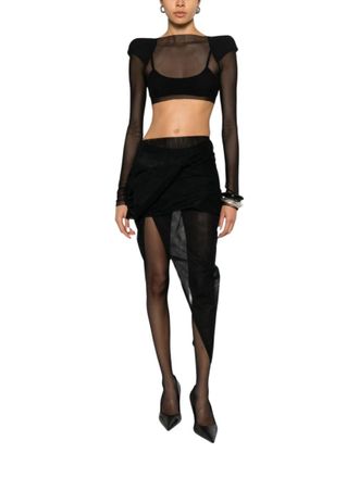 Rick Owens Black Boat Neck Top