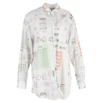 VETEMENTS Hiver 2019 Receipt Button Up Shirt in White Cotton