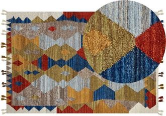 Beliani Rug ARZAKAN Multicolour 200 x 300 cm Wool Kilim