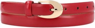 Kazar Leren Riem met Ronde Gesp - Dames - Riemen - Rood - 110 CM - Leer - Accessoires