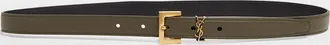 Saint Laurent YSL Monogram Leather Belt