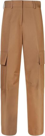 Palm Angels Rechte broek - Dames - Straight fit broeken - Bruin - XS - Katoen - Broeken