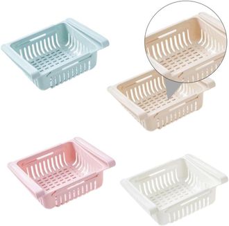 No Brand Juego De 4 Estantes De Almacenamiento De Pl&aacute;stico, Caja De Almacenamiento Ligera Para Refrigerador, Caja Para Almacenar Alimentos En El Refrigerador, 