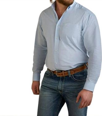 Ariat Solid Slub Classic Fit Shirt In Chambray Blue