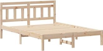 vidaXL Bed Frame Brown Solid pine wood Vidaxl