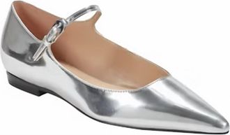 Marc Fisher Womens Trella Ballet Flat In Silver