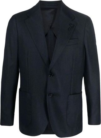 Lardini Blazer met gestreepte mouwen - Heren - Blazers - Blauw - XL - Wol - Jassen