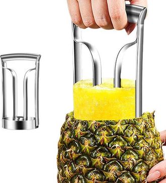 OEM Cortador De Pi&ntilde;a - Descorazonador De Frutas - Preparaci&oacute;n De Frutas - Acero Inoxidable - Tama&ntilde;o Grande - Color Plata