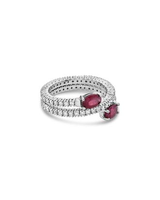 Forever Creations Forever Creations 14K 2.40 Ct. Tw. Diamond & Ruby Flexible Wrap Ring