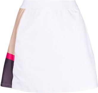 P.E Nation colour-block tennis skort - women - Spandex/Elastane/Recycled Polyester - L - White