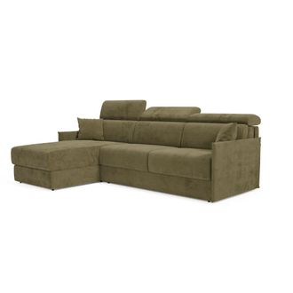 Divani.Store Sof&aacute; esquinero convertible impermeable 232 cm izquierdo verde