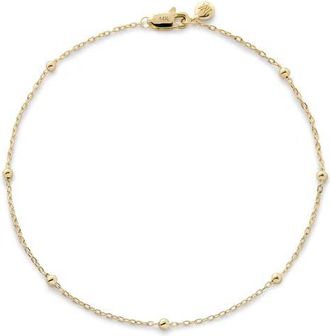 Monica Vinader 14K Gold Beaded Chain Bracelet in 14Kt Solid Gold at Nordstrom, Size Medium