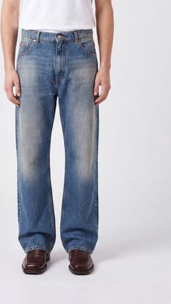 Maison Margiela Jeans wide leg in denim con logo numerico