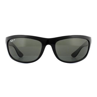 Ray-Ban Wrap Black Green Polarized Balorama 4089 Sunglasses