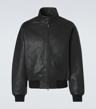 STUDIO NICHOLSON Over leather bomber jacket