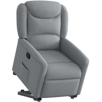vidaXL Sill&oacute;n Reclinable Elevable De Tela Gris Claro Vidaxl