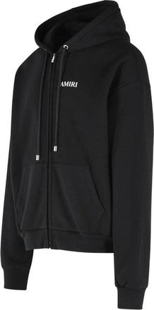 Amiri Logo-Embroidered Cotton Hoodie - Black