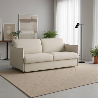 Dmora Sof&aacute; Fijo 2 Plazas Varedo, Desenfundable, Hidrorrepelente Hecho En Italia, Lavable, 180x95x90h Cm Beige