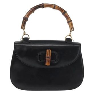 Gucci Pre-owned Handbags, female, Black, Size: ONE SIZE Pre-owned Vintage convertible bamboo top handle bag