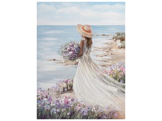 Schubiger M&ouml;bel Bild Frau am Strand im Weissem Kleid 2