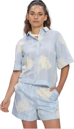 Y.A.S Y.a.s, Overhemden, Dames, Blauw, M, Dames Blouses Yasskana 2/4 Shirt