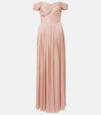 Costarellos Draped off-shoulder gown