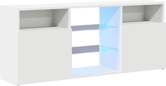 vidaXL Vidaxl - Mueble Para Tv Con Luces Led Blanco 120x30x50 Cm