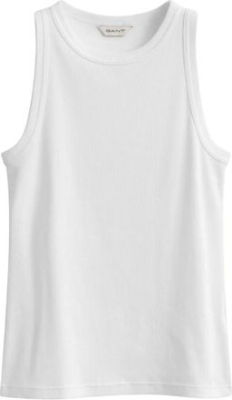 GANT Tops, Dames, Wit, 2Xl, Linnen, T-shirt in lino con scollo a V