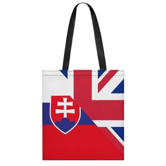 Generic Birtish And Slovenia Flag Womens Tote Casual Shopping Bag Lightweight Shoulder Bags Hobos Handbag for Work Travel Daily 35x40cm