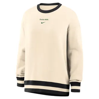 Nike Womens College (Florida A&M University) Phoenix Fleece Oversized Sweatshirt in Brown | ZW040HFAMU26-NAB