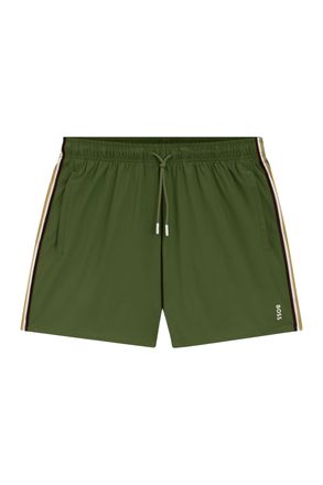 HUGO BOSS Mens ICONIC SWIM SHORTS OPEN GREEN Cotton - Size Large