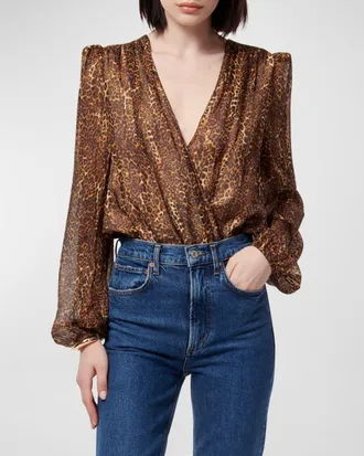 Cami NYC Isa Silk Chiffon Surplice Bodysuit