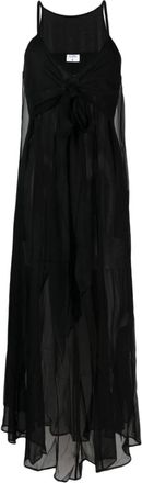 Filippa K Transparent Tie Detail Dress - Dames - Maxi kleedjes - Zwart - S - Kleedjes