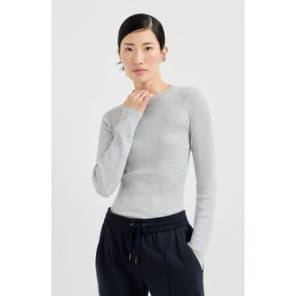Brunello Cucinelli Cashmere and silk Sparkling sweater in Light Grey at Nordstrom, Size Xx-Small Eu