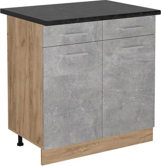 Vicco Mueble Bajo De Cocina R-line, Hormig&oacute;n, 80 Cm, Et Antracita