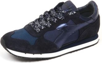 Diadora Trident W Low Satin Sneakers - Dames - Sneakers - Blauw - 36 EU - Satijn - Schoenen